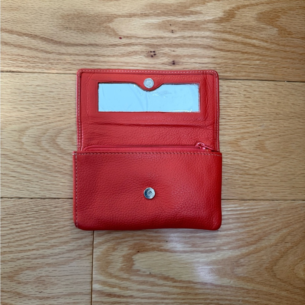 Orange Leather Women's Coin Purse